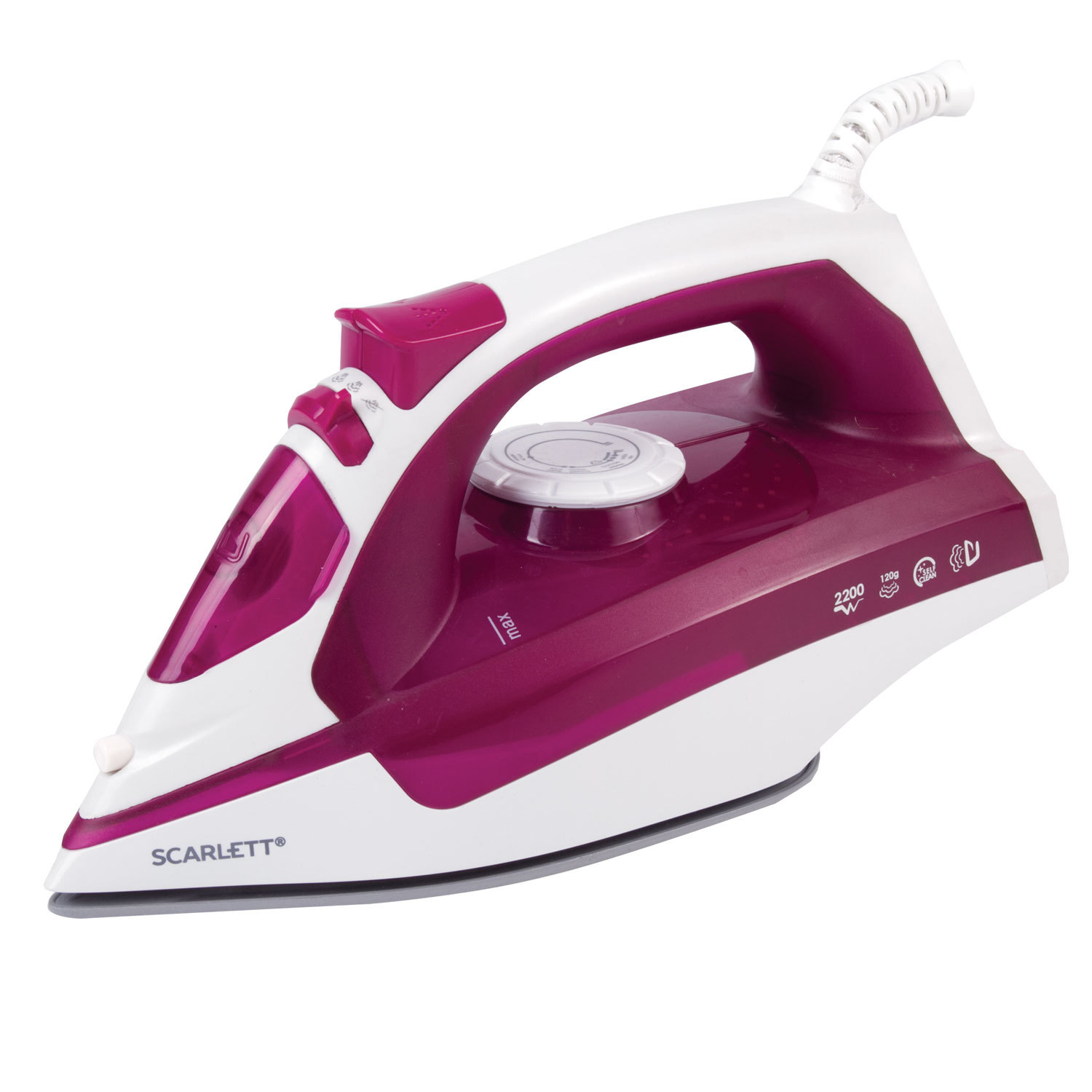 Утюг SCARLETT SC-SI30K25, 2200Вт, керамическое покрытие, антинакипь, самоочистка, розовый SC-SI30K25 453806