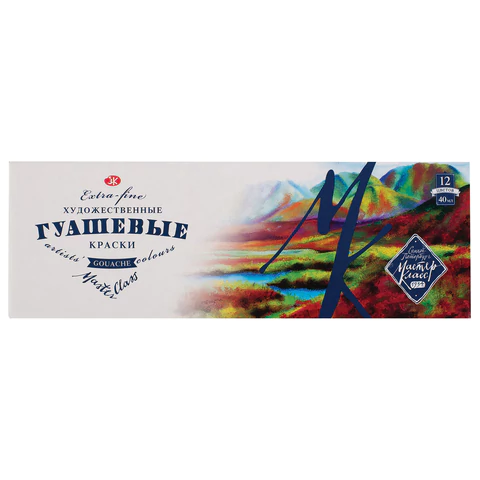 Гуашь художественная "Мастер-класс", 12 цветов по 40 мл, 1741010 190402 - МСК «Форвард»