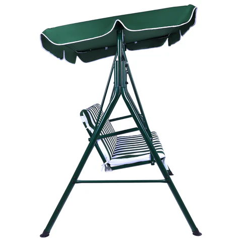 Качели садовые DASWERK (ДАСВЕРК) "RELAX SC-001", 2 места, Ш140хГ110хВ153 см, мягкое сиденье, зеленый/белый,680050  - МСК «Форвард»