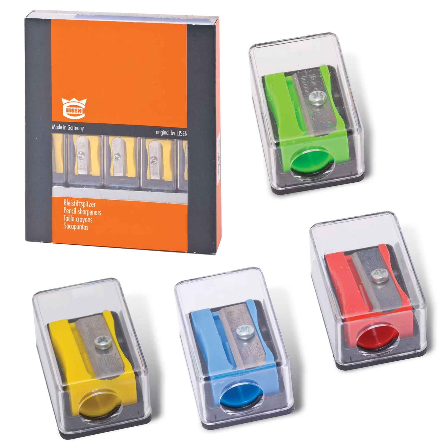Точилка EISEN (Айзен, Германия) с контейнером "Мини" 407, 053, 4 цв. 407,053 220924