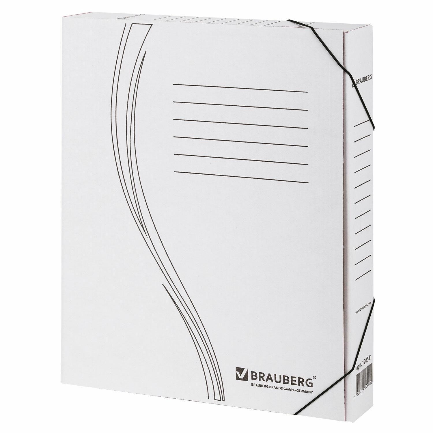 Папка архивная с резинкой А4 (325х250мм), 45мм, до 400л,плотн,микрогофрокартон,БЕЛАЯ,BRAUBERG,126511