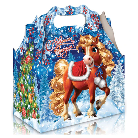 Подарок новогодний "ЛАРЕЦ ЗЛАТИК", НАБОР конфет 1000 г, картонная коробка, МОСУПАК 624497 - МСК «Форвард»