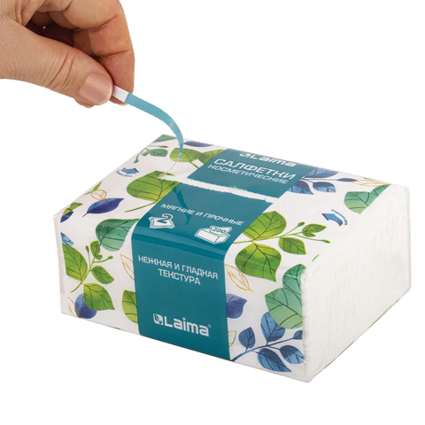 Салфетки косметические 200 шт. в упаковке, 2 слоя, 13,5х19 см, LAIMA PREMIUM UNIT PACK, 116357 - МСК «Форвард»