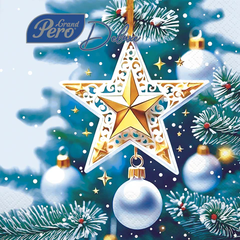 Салфетки бумажные 20 шт., КОМПЛЕКТ 12шт 33х33 см, "Кремлевская звезда", 3 слоя, европодвес, GrandPero Deluxe, 2845 118560 - МСК «Форвард»