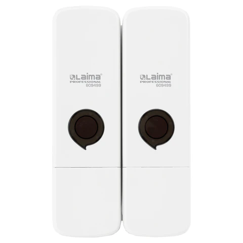 Дозатор двойной 2 х 0,3 л для жидкого мыла/шампуня/геля LAIMA PREMIUM, НАЛИВНОЙ, белый, ABS-пластик, 609499 - МСК «Форвард»