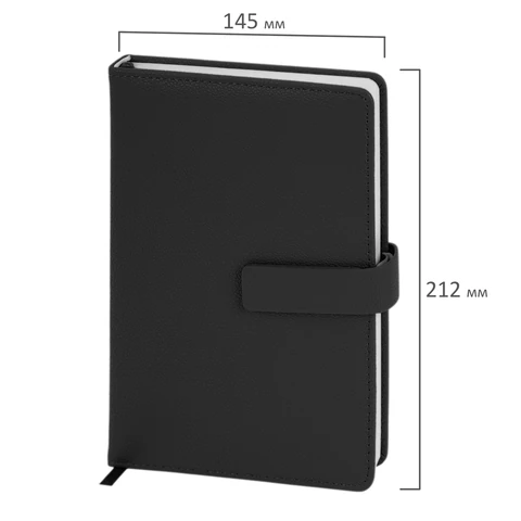 Ежедневник в подарочном наборе 5 в 1, А5, 145x212 мм, BRAUBERG "President", под кожу, 160 листов, черный, 116850 - МСК «Форвард»