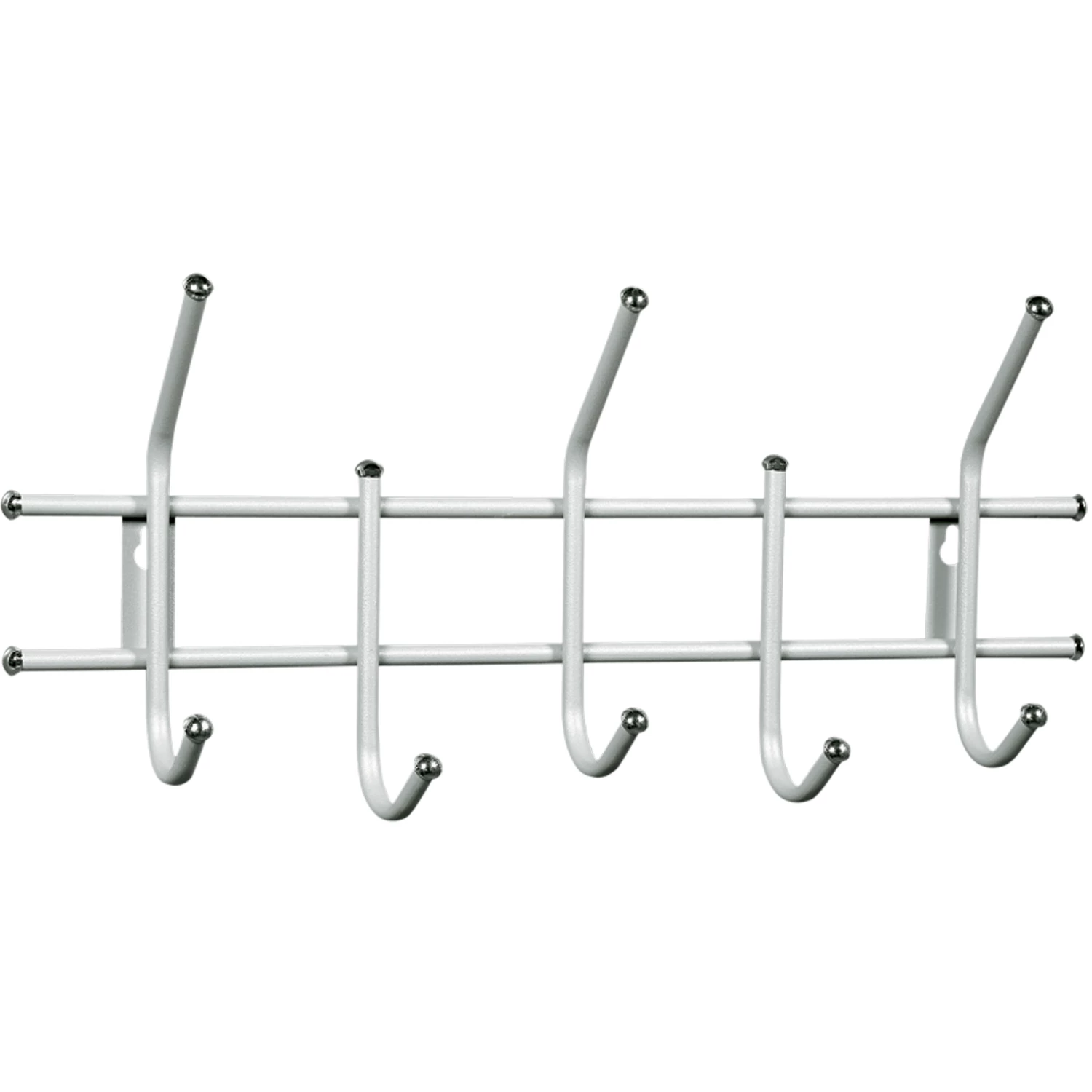 Вешалка настенная Стандарт 2/5 (в220*ш475*г95мм), 5 крючков, металл, белая, 601095