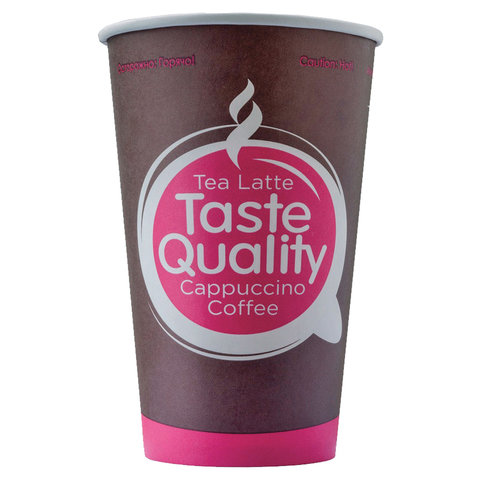 Стакан одноразовый бумажный 400мл КОМПЛЕКТ 50шт. односл. Taste Quality, х/г, ФОРМАЦИЯ, HB90-530-0399 606199