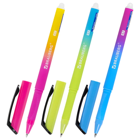 Ручка стираемая гелевая BRAUBERG "Grade", СИНЯЯ, soft-touch, узел 0,7 мм, линия письма 0,5 мм, 144208 - МСК «Форвард»