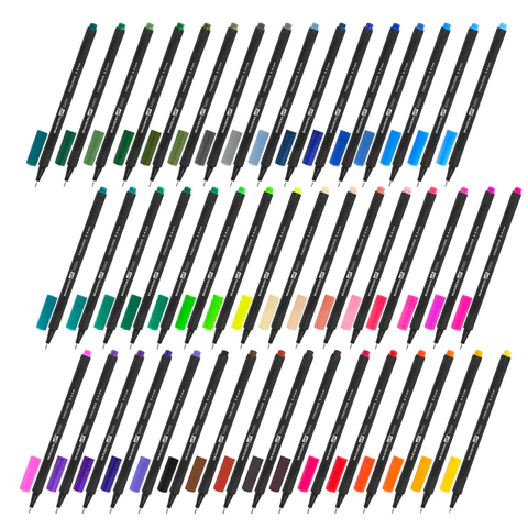 Ручки капиллярные (линеры), 48 ЦВЕТОВ, BRAUBERG ART "Classic", трехгранные, металлический наконечник, линия письма 0,4 мм, 144149 - МСК «Форвард»