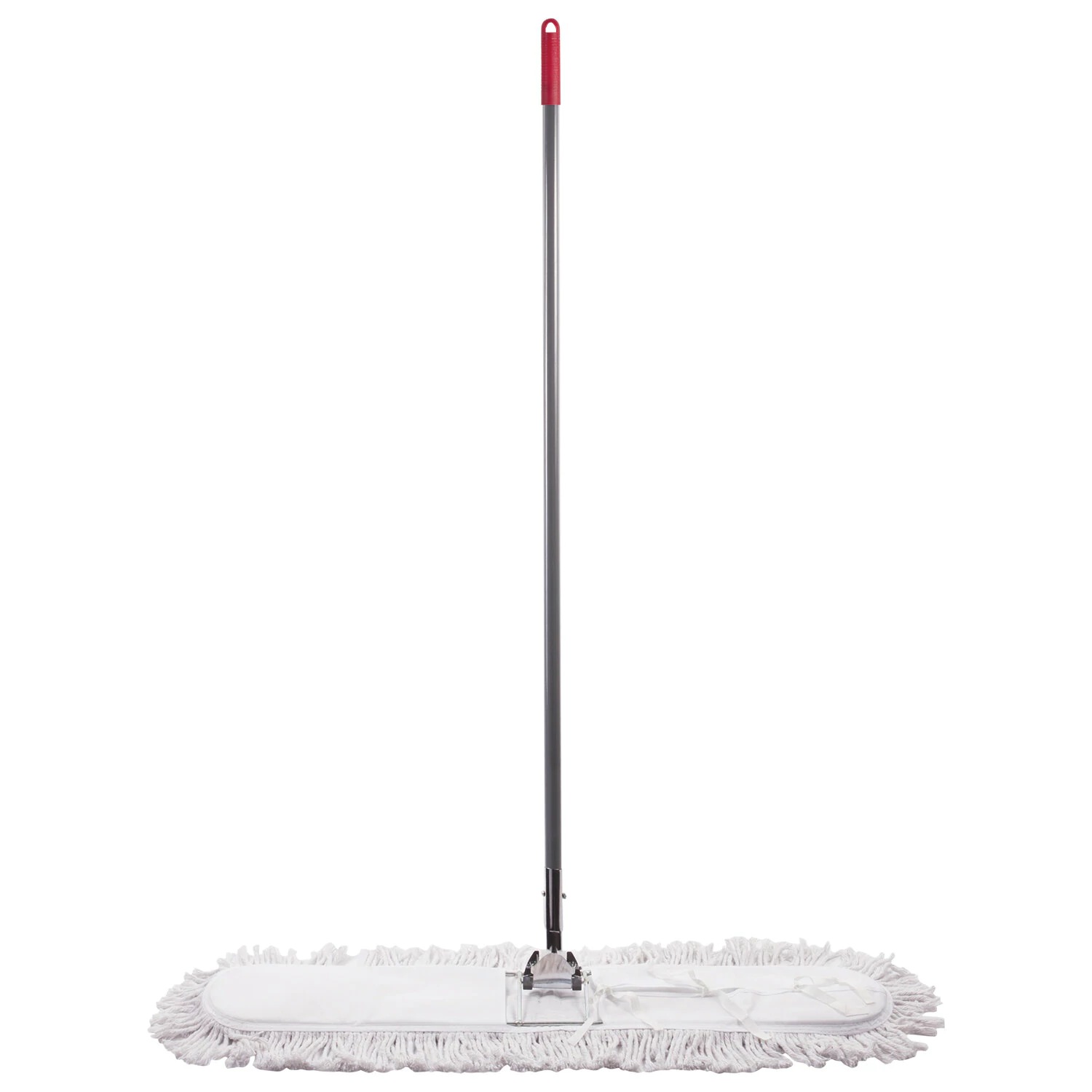 Швабра-рамка 90см, стальной черенок 125см, цельный держатель, МОП с завязками, хлопок, LAIMA, 603603