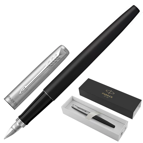 Ручка перьевая PARKER Jotter Bond Street Black CT, черный, детали нержавеющая сталь, синяя, 2030947 142943 временно отсутствует