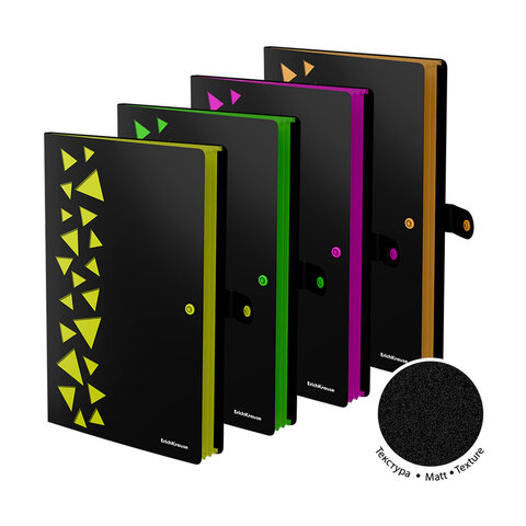 Папка-органайзер на кнопке 4 отделения, ERICH KRAUSE "Matt Accent", 600 мкм, до 150 л, А4, ассорти, 61210 272944