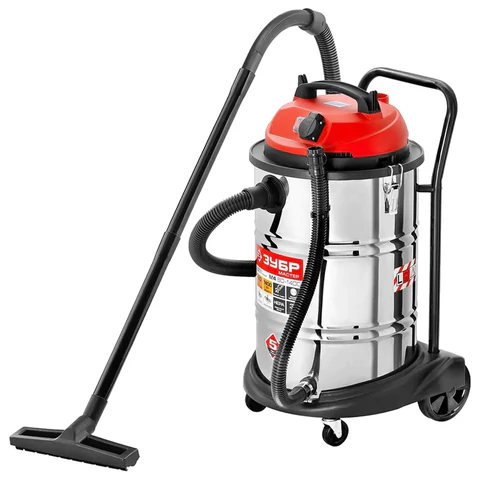 Пылесос хозяйственный ЗУБР ПУ-60-1400, 1400 Вт, бак 60л сухая/влажная уборка, сила всасывания, ПУ-60-1400 М4 456963