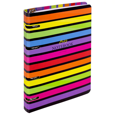 Тетрадь на кольцах А5 160х212 мм, 120 листов, картон, матовая ламинация, клетка, BRAUBERG, "Colors", 404727 - МСК «Форвард»