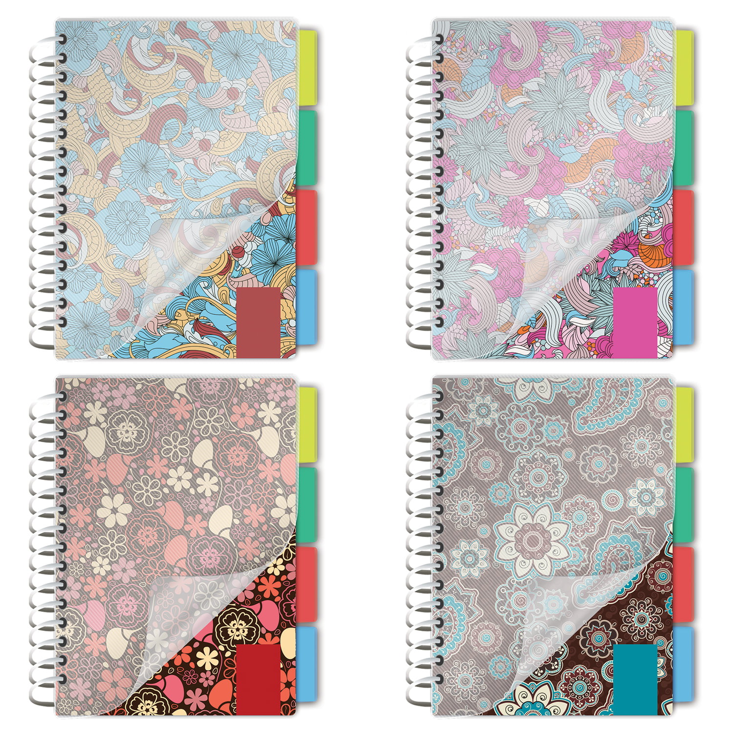 Блокнот МАЛЫЙ ФОРМАТ А6 115х152мм, 150л, гребень, пластик, клетка, BRAUBERG, Кружево, 125389