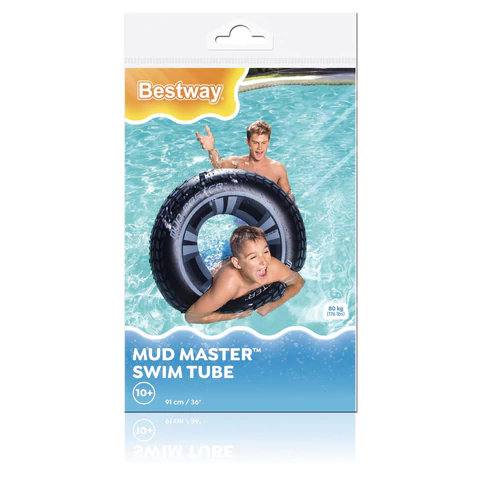 Надувной круг для плавания "Шина" диаметр 91 см, от 10 лет, до 80 кг, BESTWAY, 36016 680077