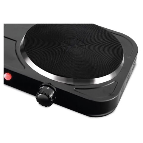Настольная электрическая плита CENTEK CT-1507, 2000Вт, 2 конфорки, 5 режимов нагрева, черная, CT-1507 Black 457592 - МСК «Форвард»