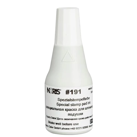 Краска штемпельная NORIS БЕЛАЯ 25 мл (универсальная, для глянцевой бумаги, металла, пластмасс и т.д.), 191Аб 238400 - МСК «Форвард»