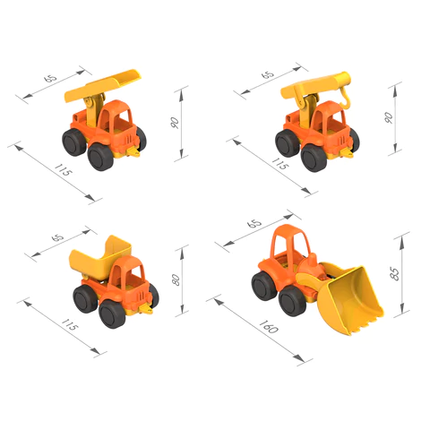 Машины игрушечные в наборе СТРОИТЕЛЬНАЯ ТЕХНИКА "Нордик", пластик, 4 шт., 21x19x9 см, НОРДПЛАСТ, 221 666490 - МСК «Форвард»
