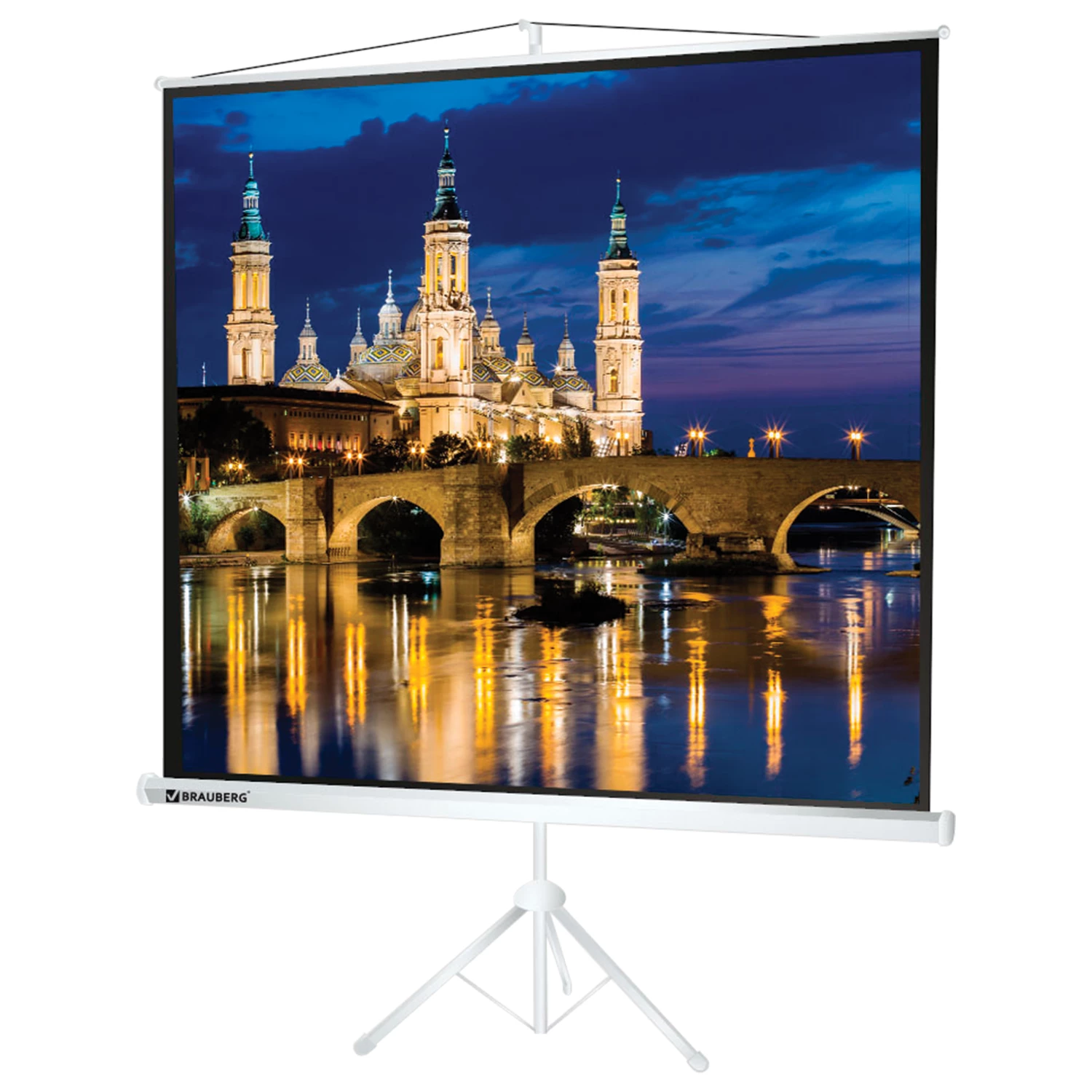 Экран проекционный на треноге (200х200см), матовый, 1:1, BRAUBERG TRIPOD, 236731