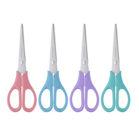Ножницы ERICH KRAUSE "EasyCut Pastel" 170 мм, цвет ассорти, в картонной упаковке с европодвесом, 60875 274128 - МСК «Форвард»