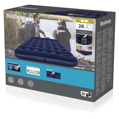 Надувной матрас 152х203х28 см, встроенный ножной насос, до 300 кг, BESTWAY, 67226 680166