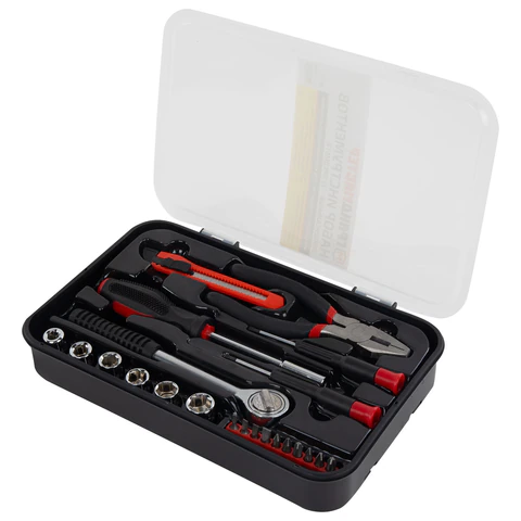 Набор инструментов универсальный, 22 предмета, пластиковый бокс, ГРАНДМАСТЕР, 671326 - МСК «Форвард»