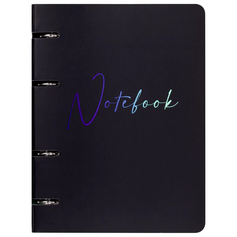 Тетрадь на кольцах А5 160х212 мм, 120 листов, картон, выборочный лак, клетка, BRAUBERG, "Notebook", 404732 - МСК «Форвард»