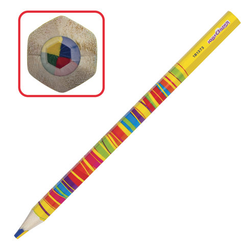 Карандаш с многоцветным грифелем 1 шт, ЮНЛАНДИЯ MAGIC, утолщенный, заточенный, туба, 181373