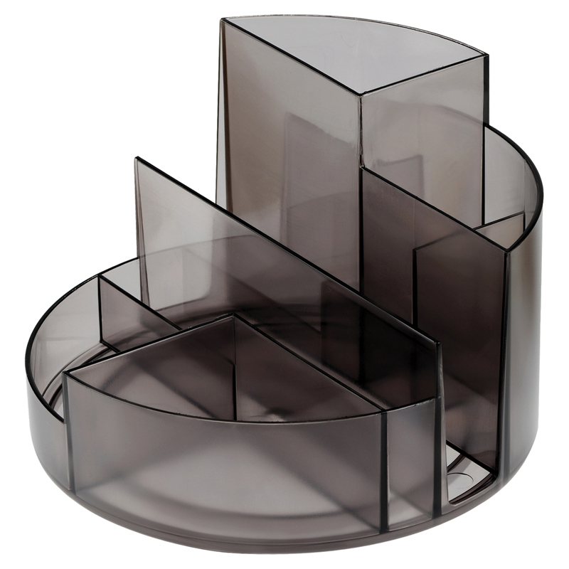 Подставка-органайзер "Профи", 130*130*90 мм, 6 отделений, тонированная черная, СТАММ ОР05 233183