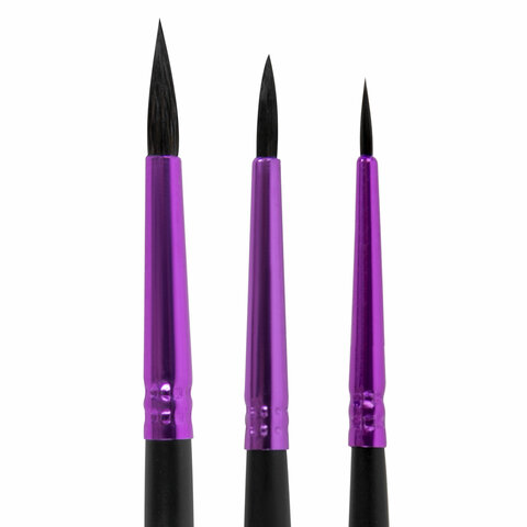 Кисти BRAUBERG PREMIUM, набор 3 шт. (беличьи круглые № 2, 3, 4), блистер, 201020 - МСК «Форвард»