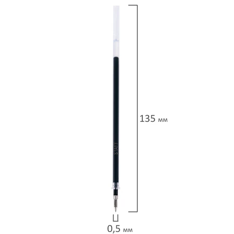 Стержни гелевые STAFF, 135 мм, НАБОР 10 шт. + 2 шт. в ПОДАРОК, ЧЕРНЫЕ, стандартный наконечник, узел 0,5 мм, линия письма 0,35 мм, 170411 - МСК «Форвард»