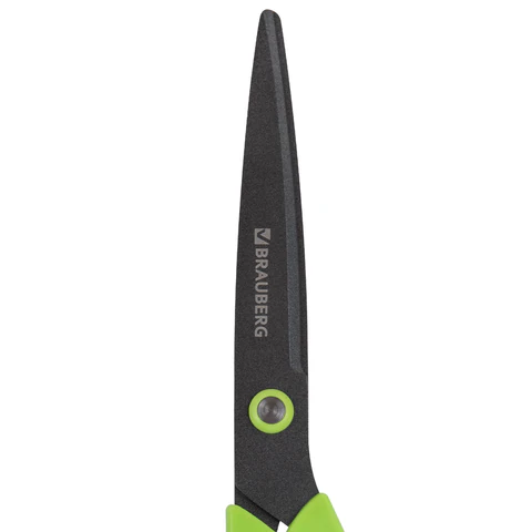 Ножницы BRAUBERG "JET Special", салатовые, 210 мм, 3-сторонняя заточка, тефлоновое покрытие, 238852 - МСК «Форвард»