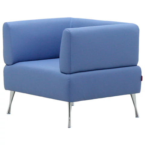 Кресло мягкое "Норд", "V-700", 820х720х730 мм, c подлокотниками, экокожа, голубое 531910  - МСК «Форвард»