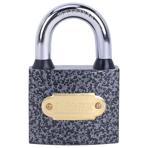 Замок навесной чугунный "Влагонепроницаемый", ширина 50 мм, полимерное покрытие, английский, 3 ключа, RABBITEX (РАББИТЕКС), 671297 - МСК «Форвард»