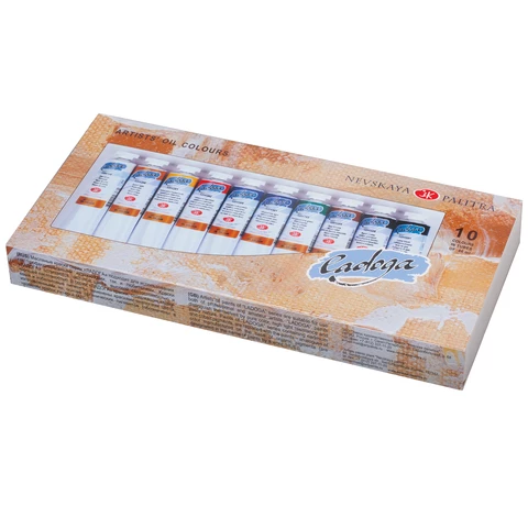 Краски масляные художественные "Ладога", НАБОР 10 цветов по 46 мл, в тубах, 1241006 190972