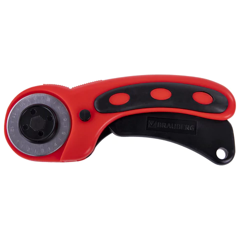 Нож раскройный роликовый 45 мм BRAUBERG PROFESSIONAL, 4 лезвия в комплекте, резиновые вставки, 238088 - МСК «Форвард»
