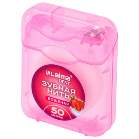 Зубная нить вощеная 100 м (2 шт. х 50 м), мягкая забота о деснах, ВКУС КЛУБНИКИ, LAIMA DENT, 609416 - МСК «Форвард»