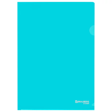 Папка-уголок жесткая, непрозрачная, А4, цвет аквамарин, 0,15 мм, BRAUBERG PASTEL, 272889 - МСК «Форвард»