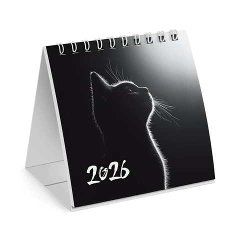 Календарь-домик настольный на гребне, 2026 г., BRAUBERG, 101х101 мм, "Милый котик", 117281 - МСК «Форвард»