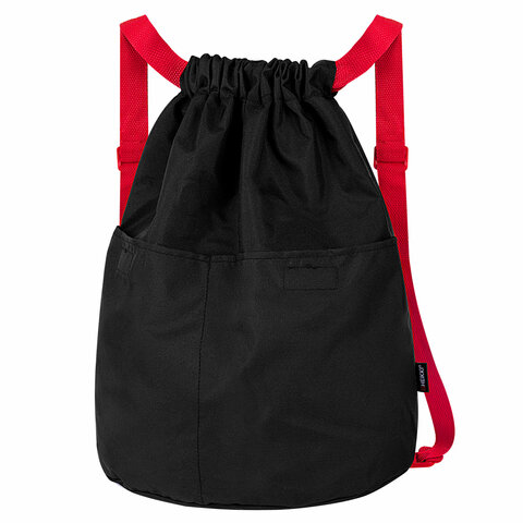 Рюкзак спортивный мешок HEIKKI PACK (ХЕЙКИ), 2 отделенения, увеличенный объем, 40х35 см, черно-красный, 272420 - МСК «Форвард»