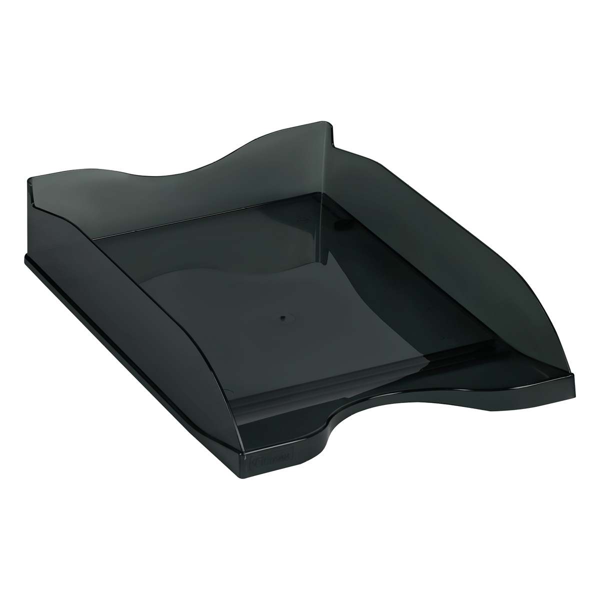 Лоток для бумаг горизонтальный СТАММ "Тропик", тонированный черный ЛТГ-30869 351655