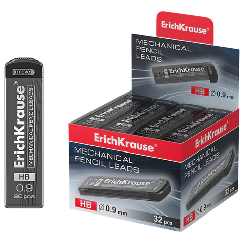 Грифели запасные для механических карандашей 0,9 мм ERICH KRAUSE, HB, КОМПЛЕКТ 20 ШТ,, 48144 182134 - МСК «Форвард»