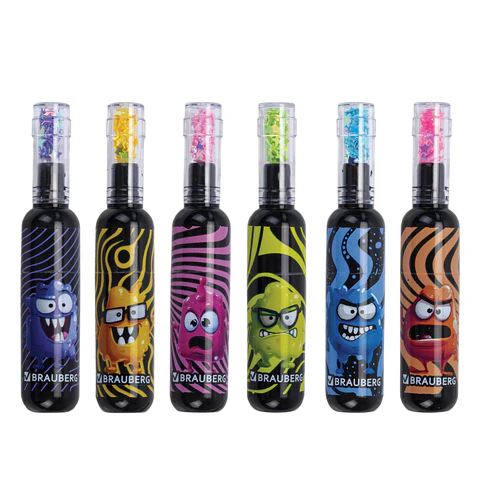 Набор текстовыделителей 6 НЕОНОВЫХ ЦВЕТОВ, кросс-серия МОНСТРИКИ, линия 1-5 мм, BRAUBERG, 152621 - МСК «Форвард»