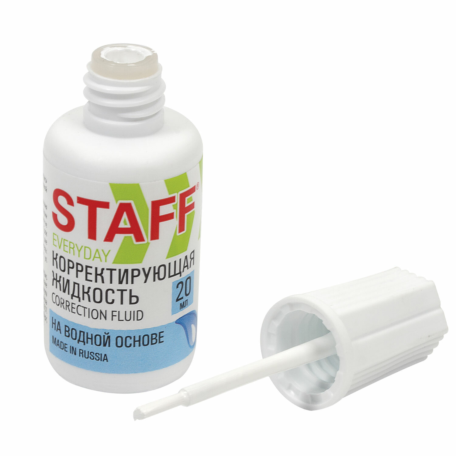 Корректирующая жидкость STAFF EVERYDAY на водной основе, 20 мл, с кисточкой, 220835