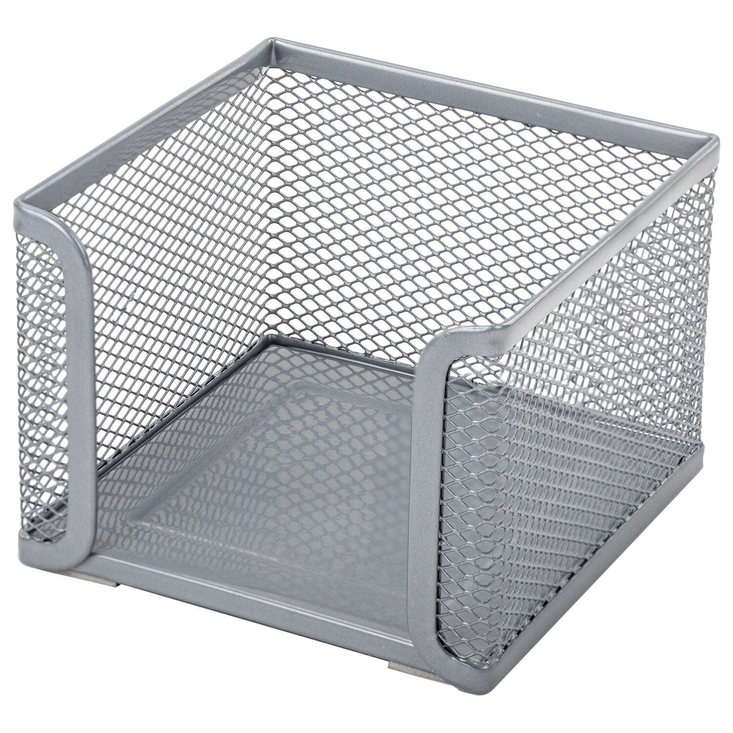 Подставка для бумажного блока BRAUBERG "Germanium", металлическая, 78х105х105мм, серебр, 231945