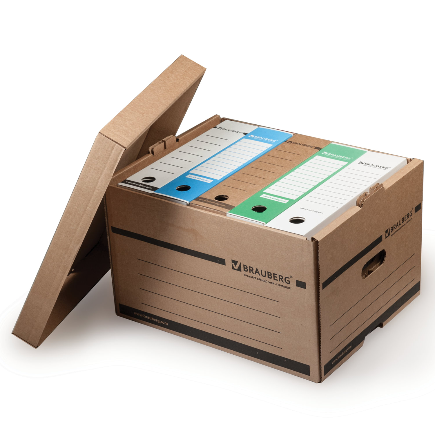 Короб архивный (405х330х265мм), надстраиваемый, с крышкой, гофрокартон, BRAUBERG, 126521