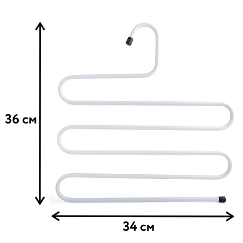 Вешалка для брюк и одежды "ЗМЕЙКА", 5 секций, размер 34х36 см, белая, BRABIX, 608465 - МСК «Форвард»