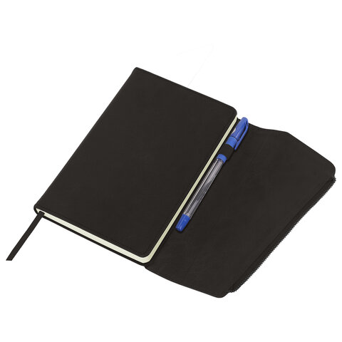 Ежедневник датированный 2026, А5, 145х213 мм, BRAUBERG "Jacket", под кожу, клапан, держатель, черный, 117399 - МСК «Форвард»